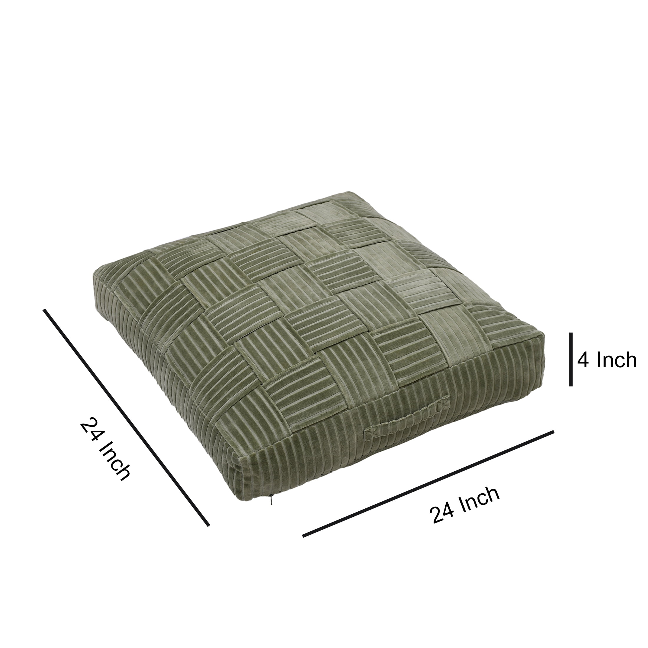 Better Homes & Gardens Velvet Woven Floor Cushion Cover, Dark Cilantro