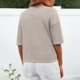 thumbnail image 4 of Cropped Knit Cardigan - 2025 Summer Lightweight Button Front Cover-Up, Ribbed Oversized Shrug | Baberdicy | Womens Half Sleeve Cardigan Shirt Cropped Button down Tops Oversized (Khaki | M), 4 of 7