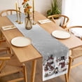 thumbnail image 3 of Grey Christmas Table Runner 108 Inches Long Farmhouse Dress Scarves, Snowman Snowflake Winter Birds Dining Tablerunner for Coffee Table/Kitchen Island/Party Décor, 13" x 108", 3 of 8