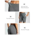 thumbnail image 3 of BALEAF 8" Bermuda Long Shorts for Women Cotton Athletic Sweat Tummy Control Casual Lounge Summer Gray L, 3 of 7
