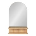 thumbnail image 3 of Kate and Laurel Astora Modern Arched Wall Mirror, 18 x 30, Natural Wood, Scandinavian Framed Mirror for Storage and Display, 3 of 9