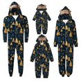 thumbnail image 3 of Odeerbi Christmas Onesie Pajamas for Family Holiday Sleep Jumpsuit Long Sleeve Family Christmas Pajamas Matching Sets Dad Fashion Lattice Print Plush Jumpsuit Sleepwear PJs Set Black, 3 of 6