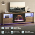 thumbnail image 3 of Bestier 71" Fireplace TV Stand for TVs up to 75" LED Entertainment Center with 23" Remote Control Electric Fireplace, Pinewood, 3 of 12