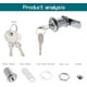 thumbnail image 3 of Juego de cerradura y pestillo de seguridad para cajón de 30 mm, paquete de 2 con 4 llaves, ideal para buzones y muebles, 3 of 5