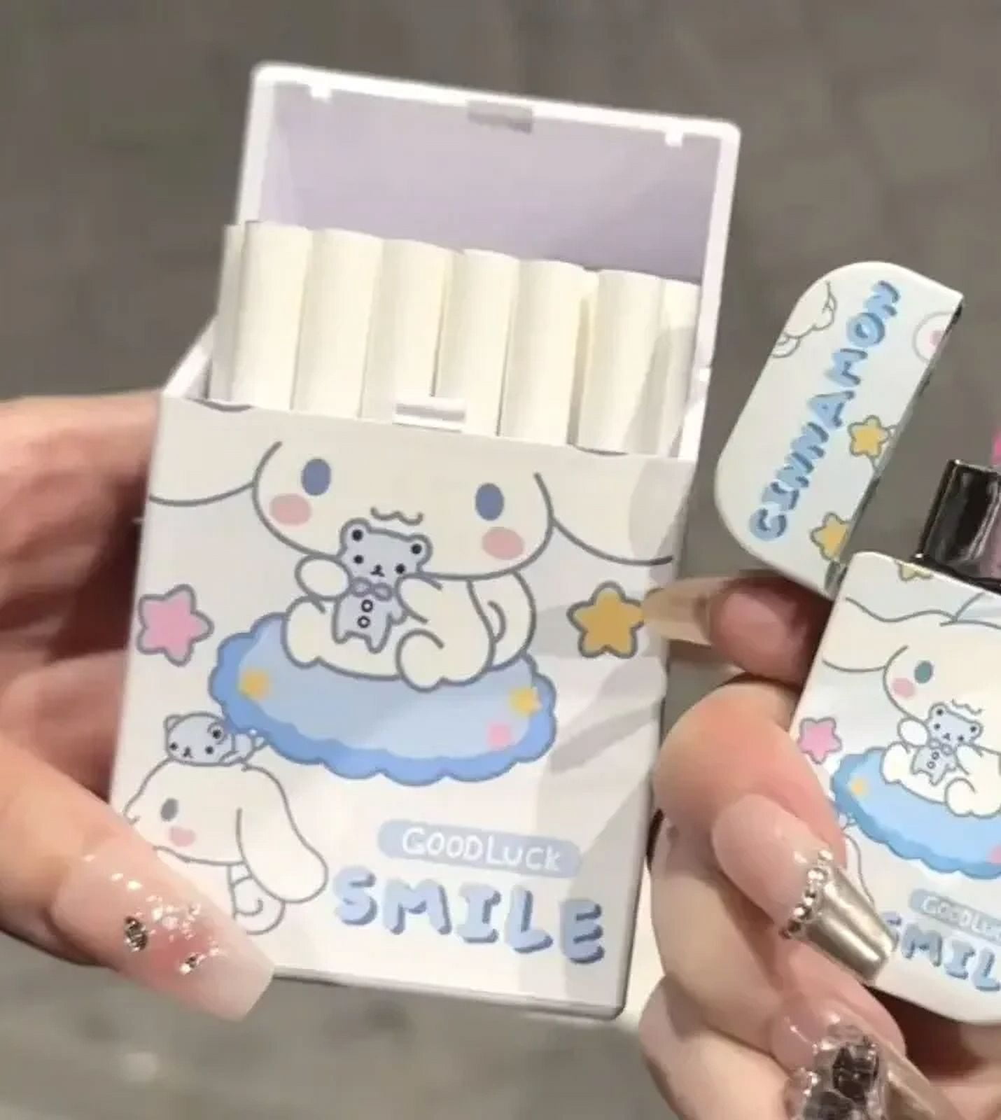 cigarette case anime WDAIDJ Sanrio Hello Kitty Cigarette Case Action Anime Figures My Melody  Cinnamoroll Pochacco Cigarette Case Cute Smoke Ornaments Gifts