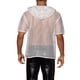 thumbnail image 3 of Camisetas de malla transparente INSPIRE CHIC para hombres, camisetas de club de manga corta con capucha, 2XL, blancas, 3 of 4