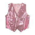 thumbnail image 2 of Visland Kids Costume Vest, Fashion Shiny Glitter Sequin Sleeveless V Neck Performance Vest Waistcoat for Hip-hop Jazz Dance Stage Party, 2 of 8