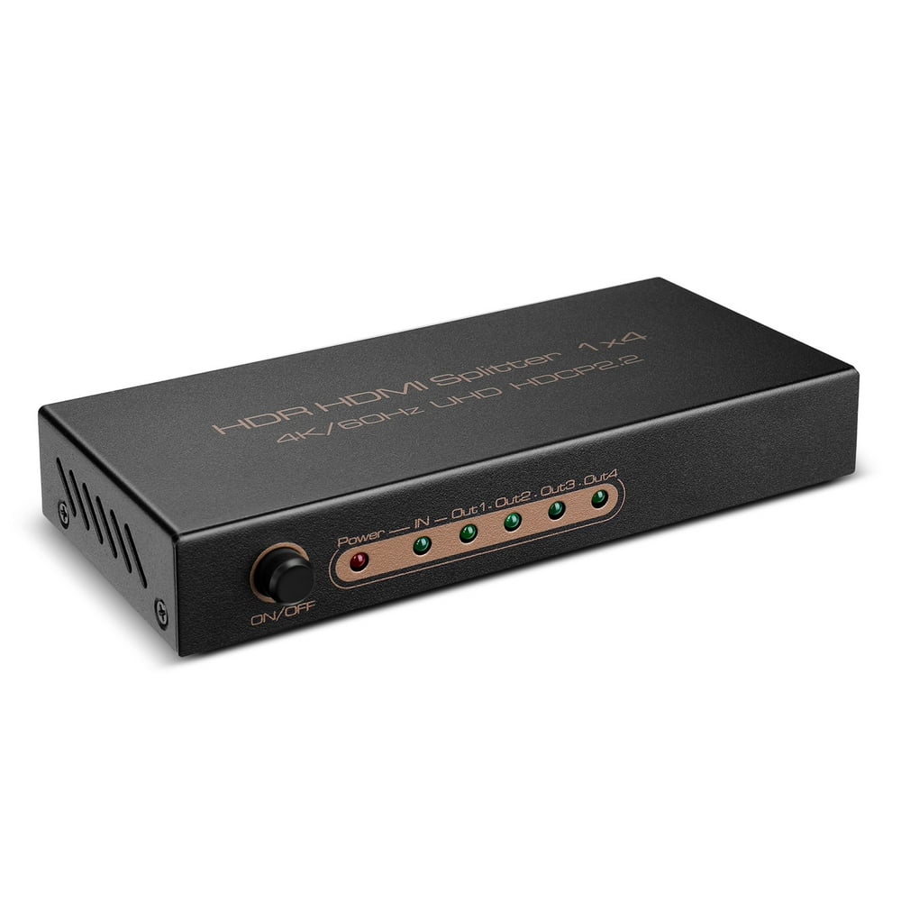 HDMI Splitter 4K 1 in 4 out - Supports 4K 60Hz, HDR, HDCP 2.2, Ultra HD