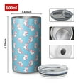 thumbnail image 4 of 20oz Coffee Tumblers Blue Cartoon Unicorn Heart Pattern Stainless Steel Vacuum Insulated Travel Tumbler Coffee Cups Mug with Lid and Straw with Cleaning Brush for Cold & Hot Drinks, 4 of 5