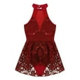 thumbnail image 3 of CHICTRY Girls Lyrical Ballet Dance Dress Floral Lace Mesh Latin Dance Skirted Leotard, 3 of 7
