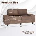 thumbnail image 6 of Meetleisure 70" 2 Seater Sofa,Extra Deep Seat Loveseat Couch for living Room,with Side Pockets Free 2 Cushions,Coffee, 6 of 7