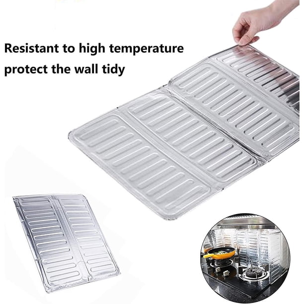 pantalla de salpicaduras de cocina Protector de salpicaduras de aceite Protector de salpicaduras de cocina plegable Placa de aluminio para cocina casera Estufa de gas 3 piezas / juego Banban