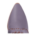 thumbnail image 3 of XYD Women Pointed Close Toe Slip-on Clog Mules Braided Trim Chunky Block Heel Slide Casual Dressy Shoes Size 9 Purple, 3 of 4