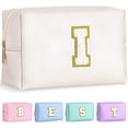 thumbnail image 1 of Bolsa de maquillaje TOPEAST Preppy de piel sintética impermeable blanca, 1 of 7