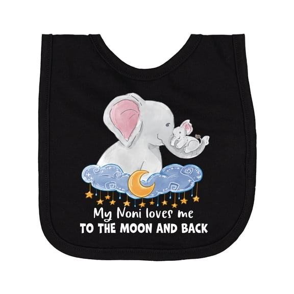 Inktastic My Noni Loves Me to the Moon and Back Elephant Family Newborn Bib
