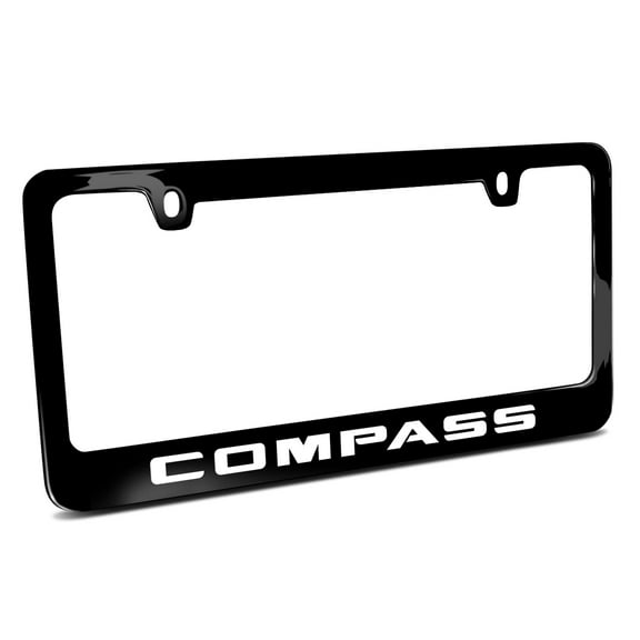 Jeep Compass Black Metal License Plate Frame