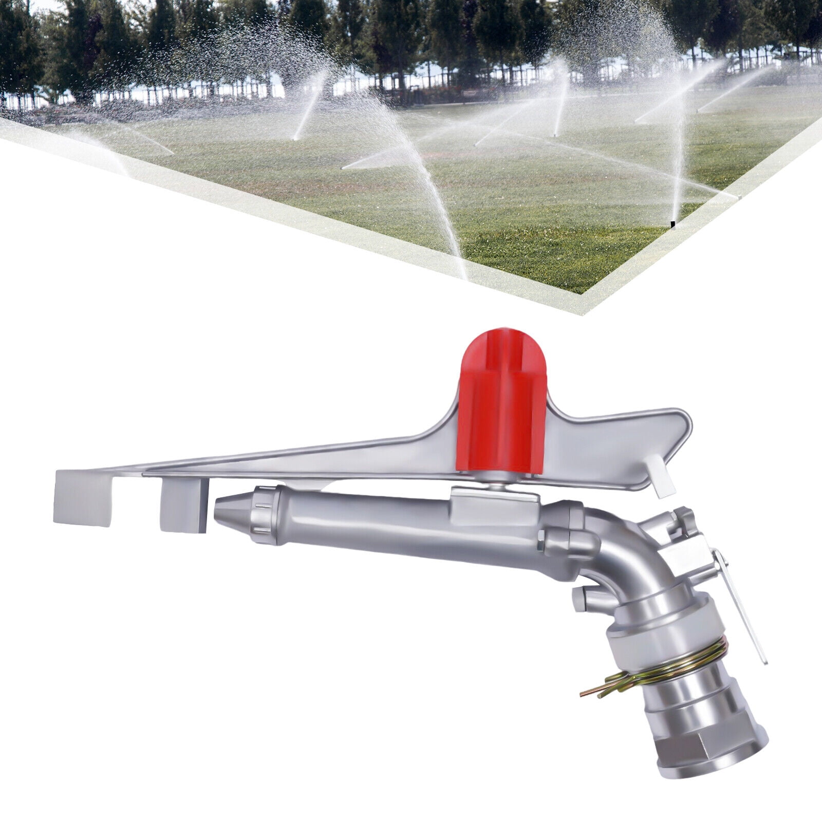 2 in 360° Adjustable Impact Sprinkler Large Area Water Irrigation Spray Gun Head for Farms, Orchards