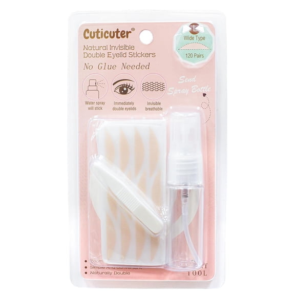Waterproof Invisible Double Eyelid Tape - 120 Pieces Natural Fiber Eyelid Lifter Strips, Eye Lift Tape for Droopy Lids, Hooded Eyes