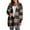 Brown, variant on Fuzzy Jacket, Womens Winter Coats Warm Plush Hooded Jackets up Cardigan Trendy Plaid Fuzzy Outerwear Fleece Jacket Women Pink XXXL
