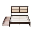 thumbnail image 2 of Full Size Bed Frame with Rattan Headboard,Two Storage Drawers,and Enhanced Support Slats,Rubber Wood,78.8"x57.3"x40.8",Espresso, 2 of 7