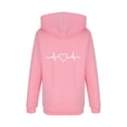 thumbnail image 3 of FAIOROI Girls Pink ECG Heart Graphic Hoodie - 100% Polyester Zip-Up Sweatshirt with Kangaroo Pocket, Easy Care Casual Hooded Outerwear for Kids 4-12 Years,Size 11-12T, 3 of 8