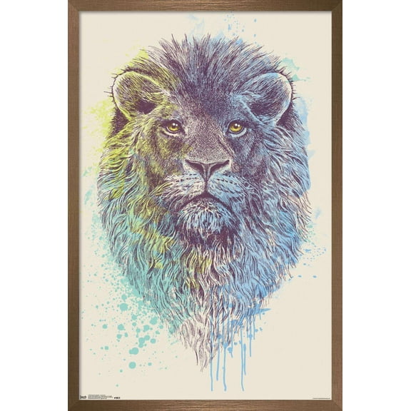 Rachel Caldwell - Lion Head Wall Poster, 22.375" x 34", Framed