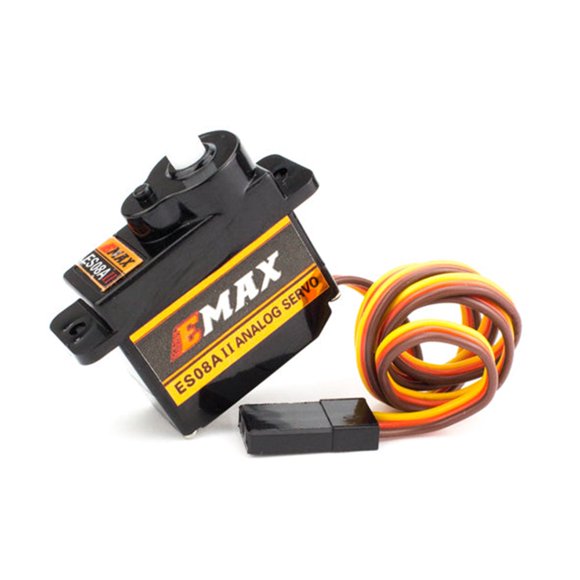 ES08MA II RC Servo Micro Metal Gear Servo 12g/ 2.4kg/ Emax Mini servo Axial SXC24 Upgrade Parts High Torque RC Motor for FPV Helicopter Airplane Climbing car Boat Operating Voltage  4.8V~