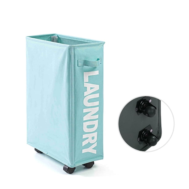 Cesto de ropa con ruedas delgado Oxford plegable en esquina con ruedas universales Leyfeng Bolsa de lavanderia
