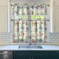 thumbnail image 3 of Countryside Floral Curtains 36 Inch - 3 Panel Rustic Farmhouse Set with Vintage Botanical Print, Boho Rod Pocket Kitchen, 3 of 6
