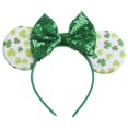 thumbnail image 1 of Civfcrt Diademas De Trébol Diademas De Trébol De La Suerte Verde Diademas De Orejas De Ratón Del Día De San Patricio Lazos Verdes Brillantes Diademas Para Niñas Mujeres Desfiles De Fiesta Decoración P, 1 of 1