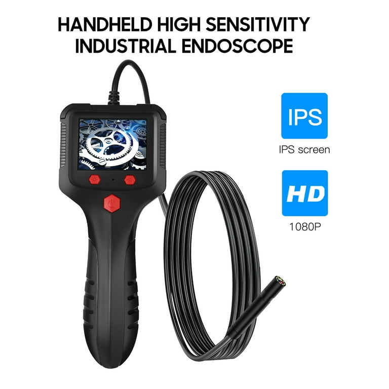 TSV Industrial Endoscope, 1080P HD Borescope Snake Inspection Camera with  4.3'' Screen, 8 LED Lights, 6.6' Flexible Cable