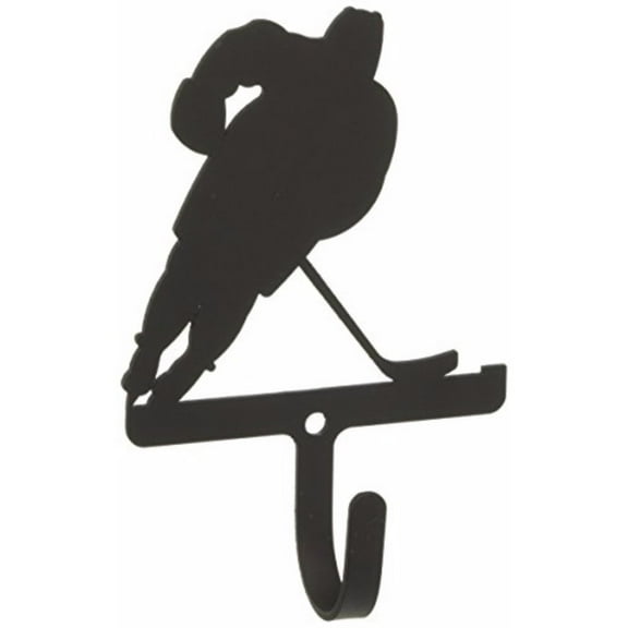 Village Wrought Iron Village Black Wrought Iron Small Hockey Player Wall Hook