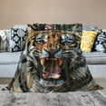 thumbnail image 2 of Shiartex Tiger Blanket Gifts for Adults Kids Animal Soft Warm Lightweight Cozy Animal Tiger Themed Throw Blankets for Couch Bedroom Sofa Living Room Decor 40x50in, 2 of 6