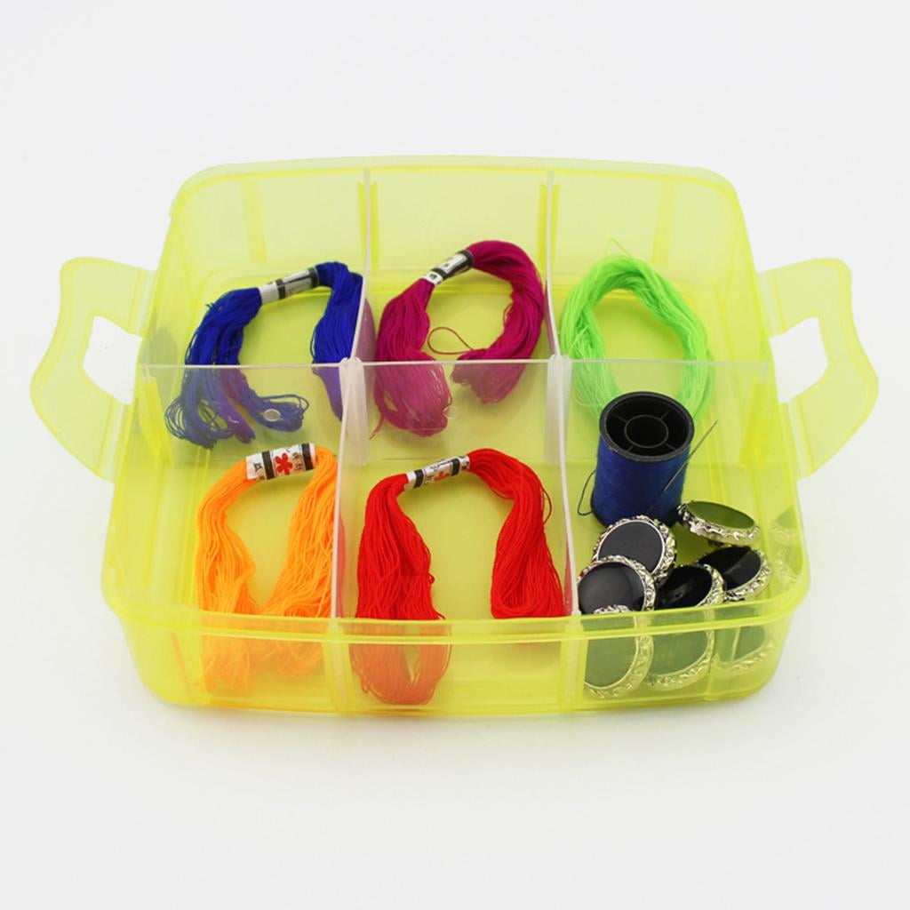 GUOOL 2x Plastic Organizer Container Storage Box for Jewelry Beads Earring