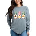thumbnail image 5 of Fall Three Gnomes - Women's Garment Dyed Long Sleeve Graphic T-Shirt, 5 of 15