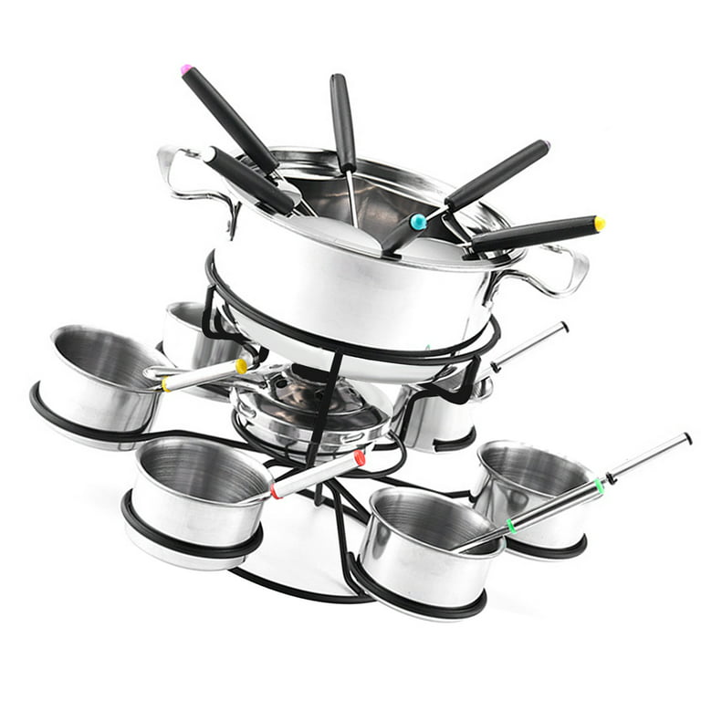  Kitchen Craft Artesà Deluxe Stainless Steel Swiss Fondue Set  with Lazy Susan (22-Piece Party Kit) : Home & Kitchen