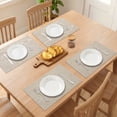 thumbnail image 3 of Placemats 6 Pack Rectangle Plastic Placemats for Table Decor Washable Heat Resistant Table Placemats Wipeable Table Mat Beige Gold 17.7x11.8inch, 3 of 6