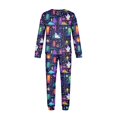 thumbnail image 6 of Halloween Pjs, Halloween Family Matching Pajamas Set, Purple Neon Ghost Door Pumpkin Stair Long Sleeve Sleepwear, Graphic Loungewear, Soft Cozy Holiday Nightwear for Parties & Gatherings, S, 6 of 7