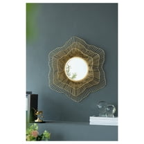 Starburst Wall Mirror 27x27", Metal Frame Decorative Mirror for Bathroom, Living Room, Entryway - Round Glass Accent Mirror, Home Décor