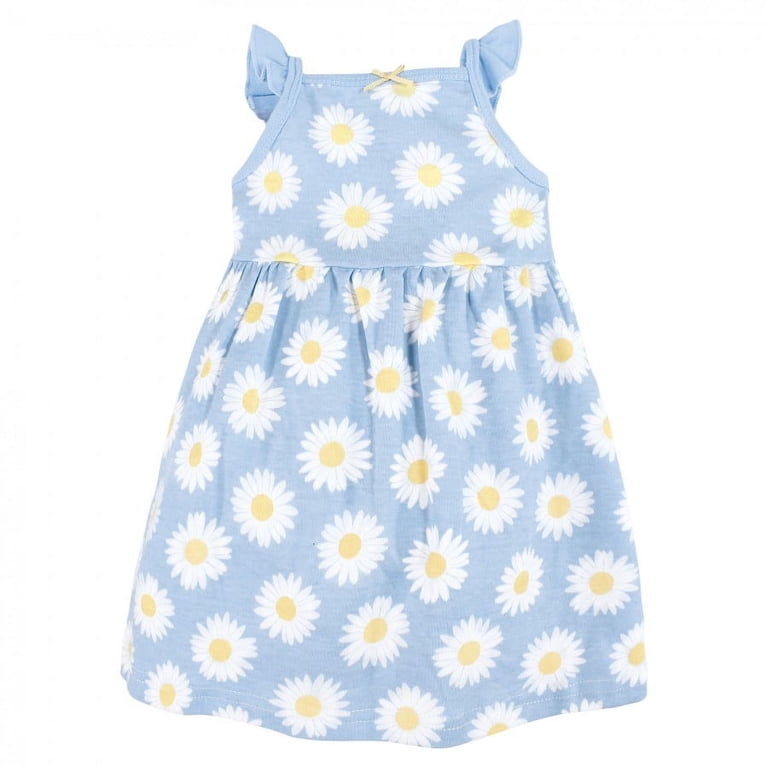 Vestitino Per Neonata Hudson Baby In Cotone – Nero Con Margherite, Senza Maniche, Taglia 0-3 Mesi - 4