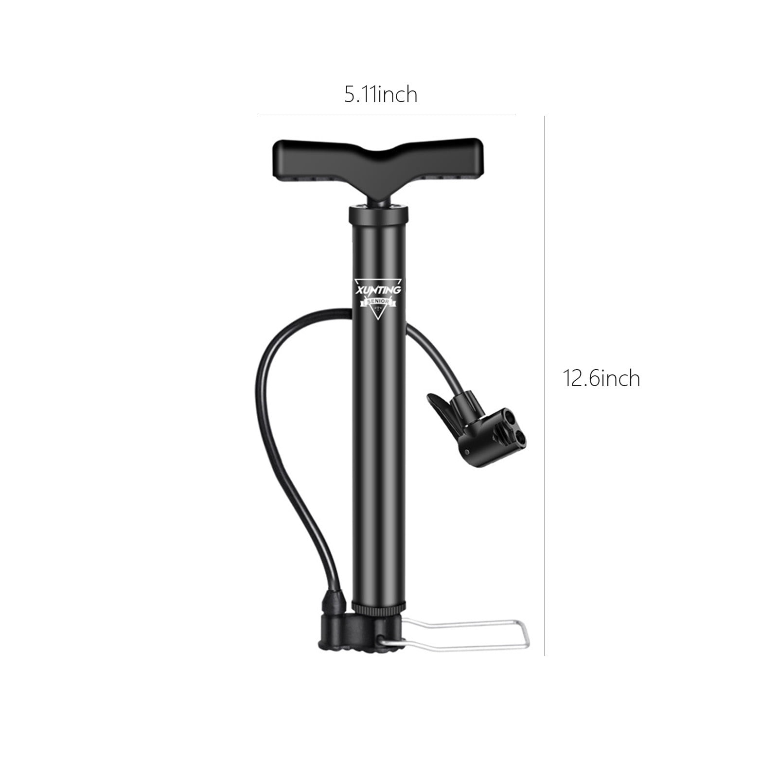 jovati Bike Pump Portable Ball Pump Inflator Bicycle Floor Pump with Auxiliary Nozzle Easiest Use with Presta British and Schrader Bicycle Pump
