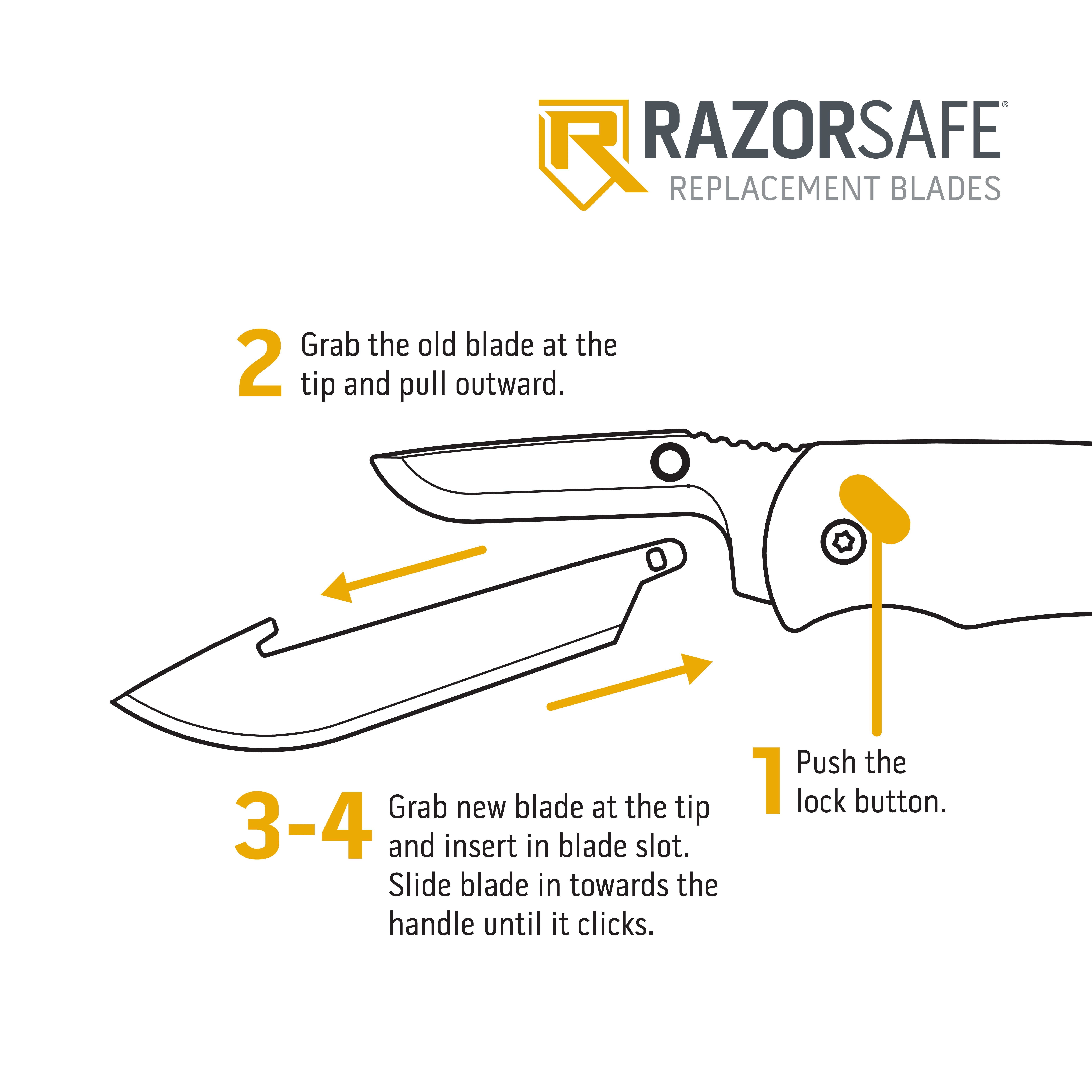 Outdoor Edge 3.5" RazorSafe Drop-Point Blade 5 pack