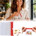 thumbnail image 2 of 3PC Reusable Zippered Pill Pouch with Slide Lock Travel Pill Case for Medicine, Qtips & Small Items Compact Pill Bags for Trave Red, 2 of 10