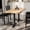 Natural Top/Black Base, variant on Flash Furniture 30" x 60" Solid Wood Commercial Indoor Tabletop in Dark Brown with 22" x 22" Dining Height Rust-Resistant Silver Cast Iron X-Base