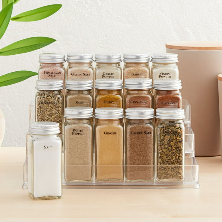 Talented Kitchen 125 Spice Labels Stickers, Clear Spice Jar Labels  Preprinted for Seasoning Herbs, Kitchen Organization, Water Resistant, Black