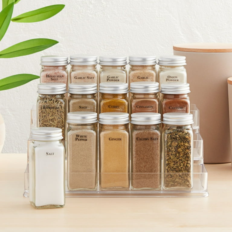 Talented Kitchen 125 Spice Labels Stickers, Clear Spice Jar Labels