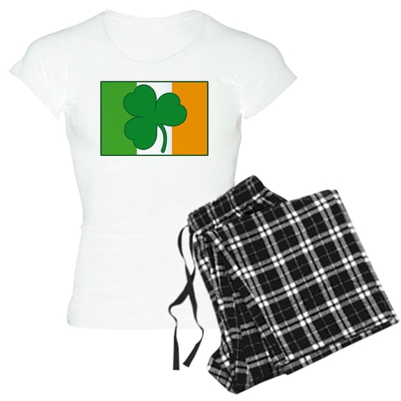 CafePress - Shamrock Ireland Flag Women's Light Pajamas - Women's Short Sleeve Print T-Shirt and Pants Light Cotton Pajama Set