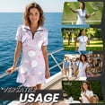 thumbnail image 6 of Psesaysky Pink Golf Tennis Dress Womens 2Piece Active Athletic Sports Wear Dresses for Women with Separate Shorts Summer Short Sleeve Zip A Line Sundress, 6 of 7