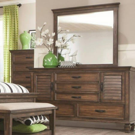 Pine Cone Mirror - Coaster Company Franco Mirror, Burnished Oak