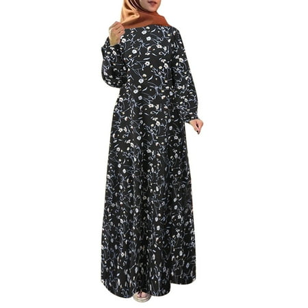 

Women s Robe Vintage Dress Printed Long Sleeve Loose Long Dress